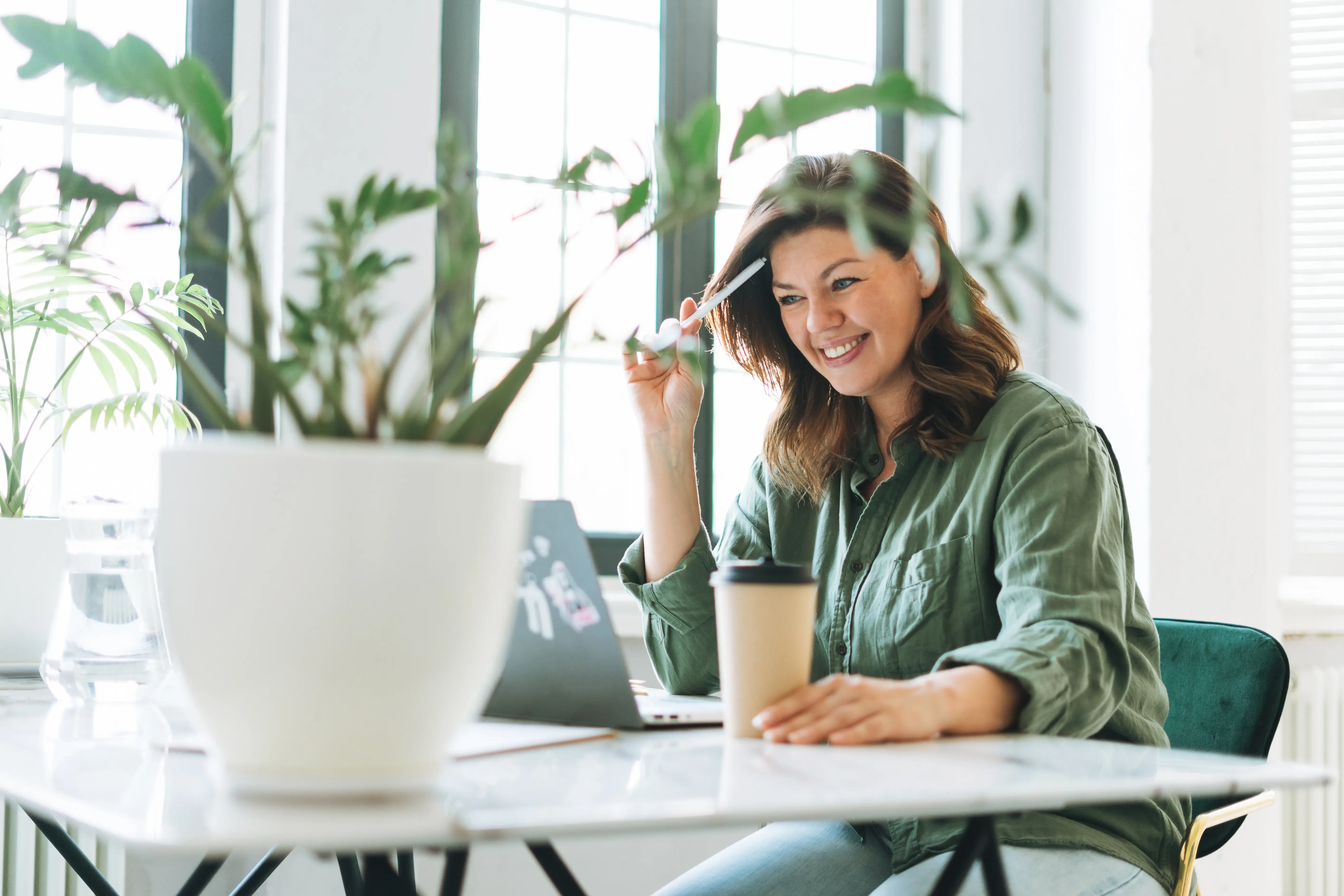 Woman Working at Desk